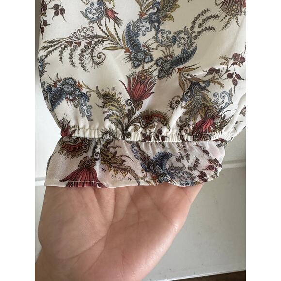 Max Studio Floral Paisley Cropped Tank Top Strappy Blouse Size Medium - Picture 6 of 11